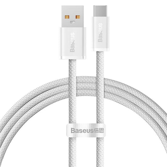 BASEUS Dynamic Series 1m USB to Type C Cable Data Transmission Cord 100W Charging Cord Fast Charger Line - White