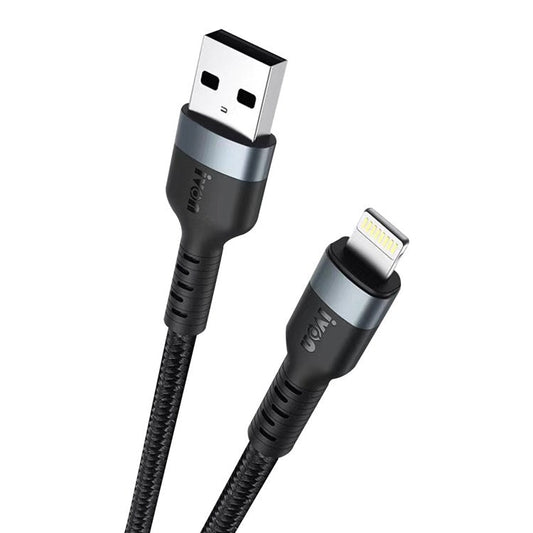IVON CA88 USB to Lightning 12W 2.4A Fast Charging Cable 8 Pin Data Nylon Braided Cord, 1m