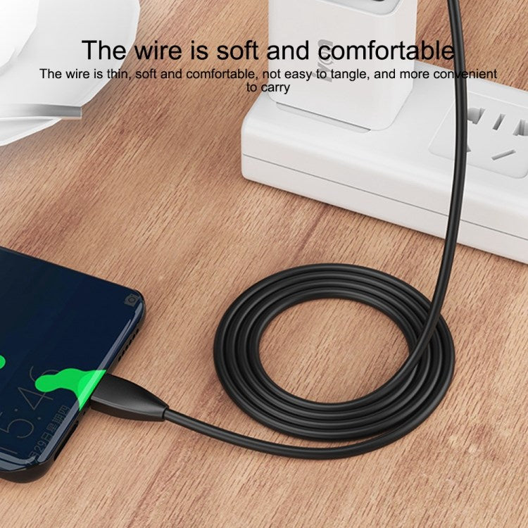 IVON CA87 USB to Lightning Fast Charging Cable 8 Pin Data TPE Tangle-free Cord, 1m - Black