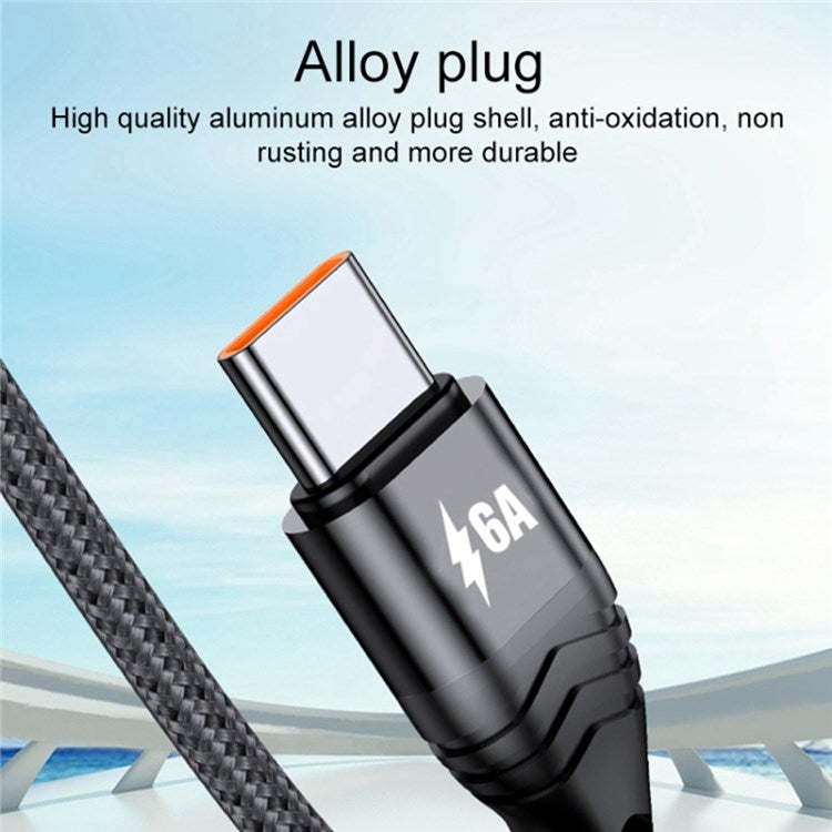 For iPhone 15 Series 2m 4-in-1 66W 6A 4-Output Fast Charging Charging Cable USB to 8Pin+Micro USB+Dual Type-C Braided Cable Adapter - Grey