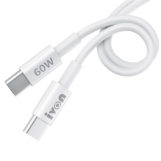 IVON CA203 for iPhone 15 Series 1m 60W PD Type-C to Type-C Fast Charging Cord Data Cable