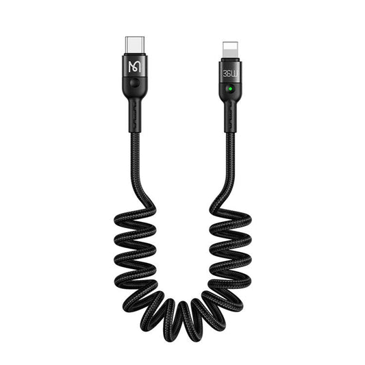 MCDODO Retractable CA-1960 Type-C to Lightning PD 36W Fast Charging Cable Mobile Phone Charging Data Transmission Cord