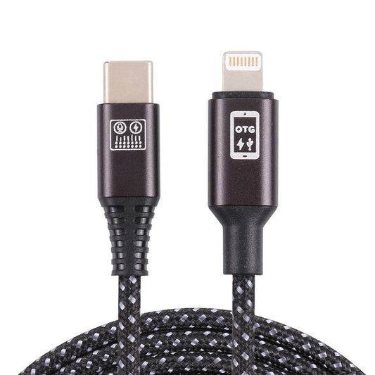 A02-L 1.2m Type C to Lightning 8Pin Nylon Braided Charging Cable Charger Cord