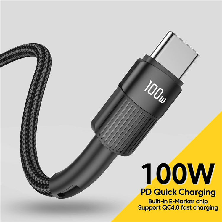 ESSAGER 2m Super Long USB C PD 100W Fast Charging Charge Cord 480Mbps Data Transmission Cable - Black