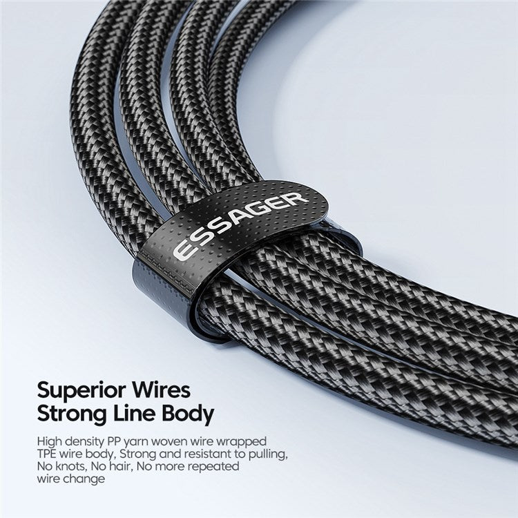 ESSAGER 1m USB C to C Cable 60W PD Fast Charging 480Mbps Fast Data Transmission Cord - Blue