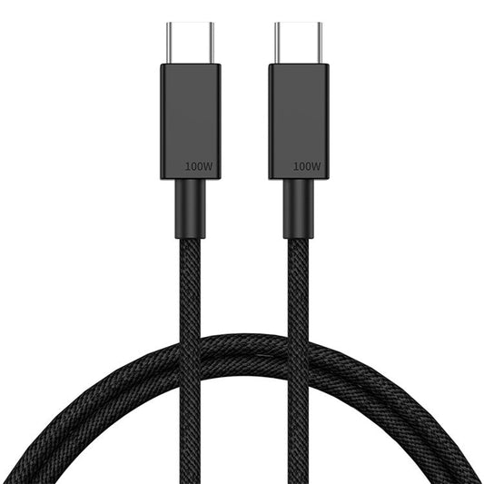 1m Cell Phone Cable Tear-resistant PD 100W Type C Fast Charging Wire for Tablet and Laptop - Black