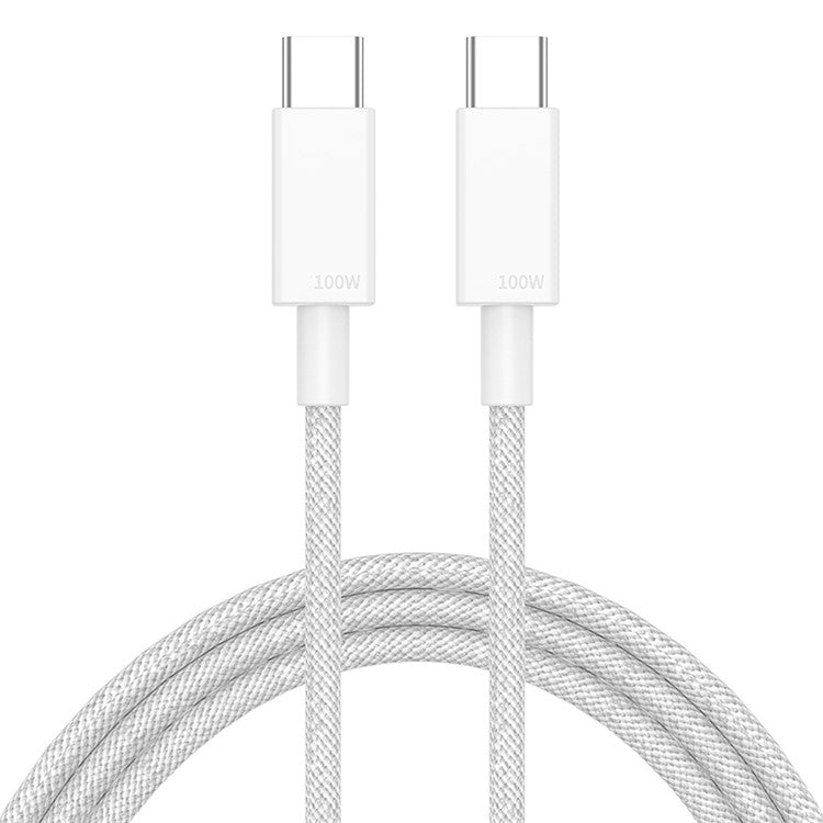 2m PD 100W High-speed Fast Charging Cable Cell Phone Tablet Laptop USB C Device Charge Cord - White