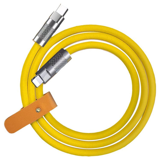 1.5m 120W Type-C to Lightning Liquid Silicone PD Fast Charging Cable Zinc Alloy Joint Data Cord - Yellow