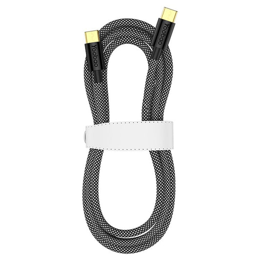 YOOBAO V3 for iPhone 15 Series 2m Dual Type-C Plug Charging Cord Nylon Braided 66W Fast Charging Data Transfer Cable - Black