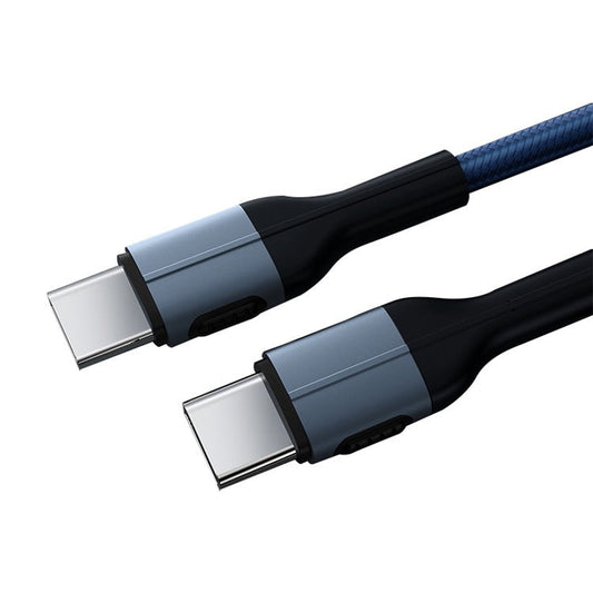 XUNDD for iPhone 15 Series 1m Type-C to Type-C PD 20W Charger Cord for Samsung Xiaomi Huawei Braided Data Cable - Blue