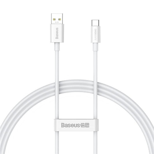 BASEUS Superior Series 1m (SUPERVOOC) Fast Charging Data Cable USB to Type-C Cord 65W - White