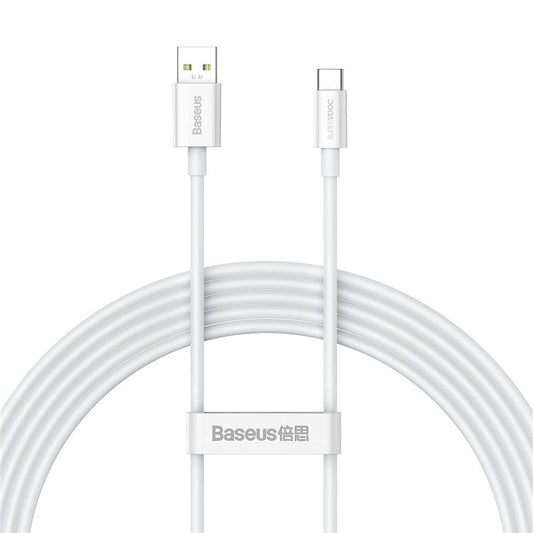 BASEUS Superior Series 2m (SUPERVOOC) Fast Charging Data Cable USB to Type-C Cord 65W - White