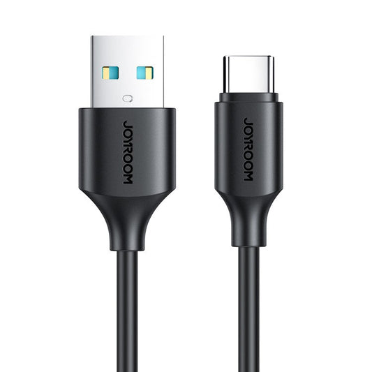 JOYROOM S-UC027A925 25cm USB to Type C Charging Cable 480Mbps Data Transfer 3A Fast Charging Power Bank Charging Cord - Black