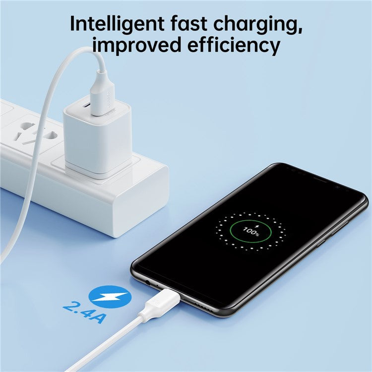 JOYROOM S-UM018A925 25cm Premium Series for Power Bank USB-A to Micro 2.4A Fast Charging+Data Transmission Cable - Black