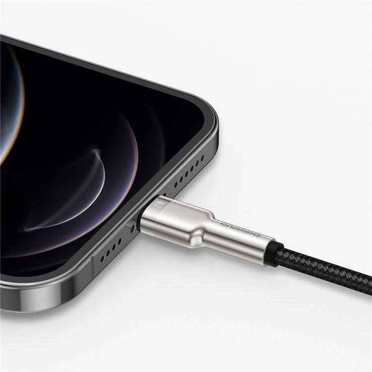 BASEUS Cafule Series Metal Data Cable USB to iP 2.4A Fast Charging Cord for iPhone - Black