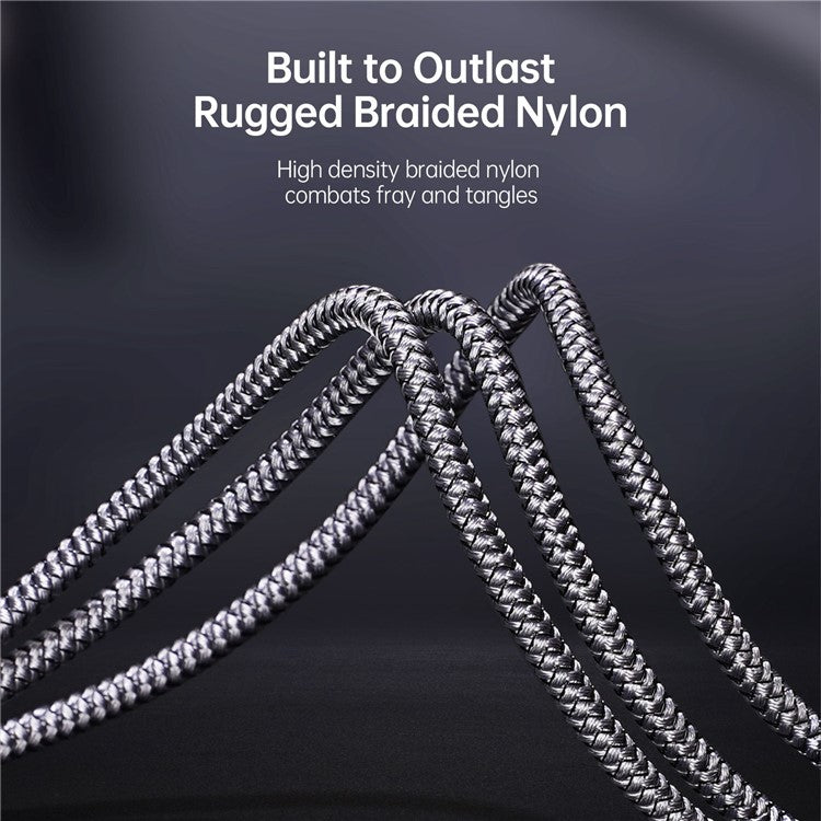 DUZZONA A3 3-In-1 3.5A Charging Nylon Braided USB Cable Data Transfer Wire for Android 8-Pin (CE / FCC / UKCA / ROHS Certificate)
