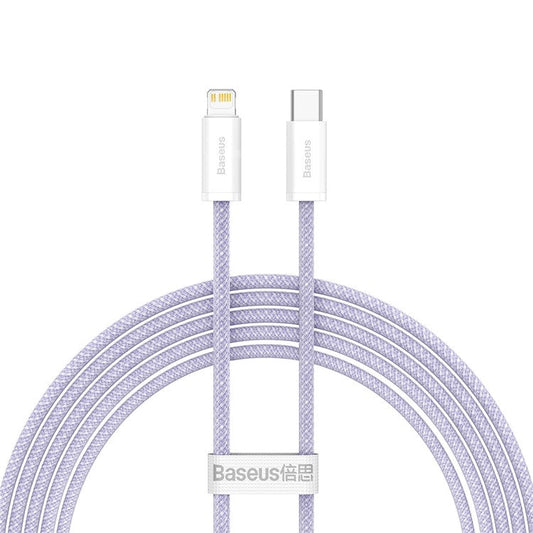 BASEUS Dynamic 2 Series 2m PD 20W Fast Charging Cable Type-C to 7 Pin Data Transmission Cord for iPhone - Purple