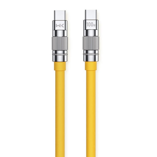WEKOME Wingle Series for iPhone 15 Series 1m Type-C to Type-C 100W Super Fast Charging Cord Data Cable - Yellow