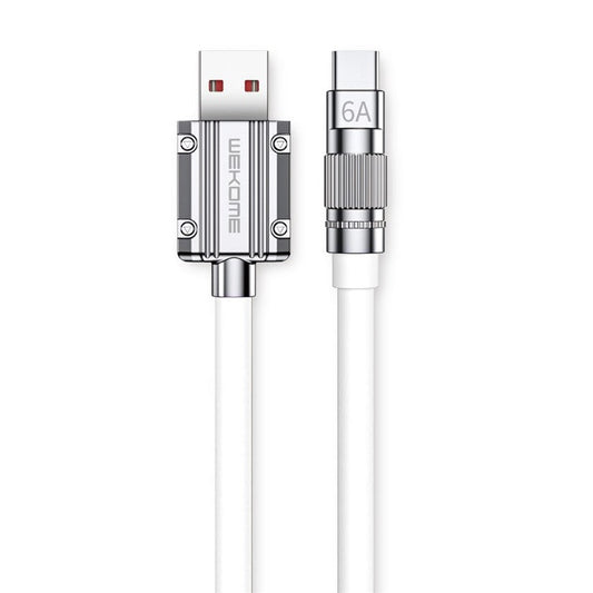 WEKOME Wingle Series 1m 6A USB to Type-C Super Fast Charging Cord Anti-freeze Data Cable - White