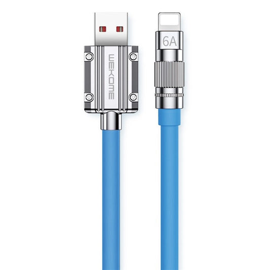 WEKOME Wingle Series 1m 6A USB to Lightning Super Fast Charging Round Cord Anti-freeze Thicken Data Cable - Blue