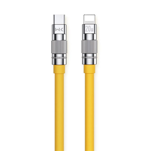 WEKOME Wingle Series 1m PD 20W Type-C to Lightning Anti-freeze Thicken Data Cable Super Fast Charging Cord - Yellow