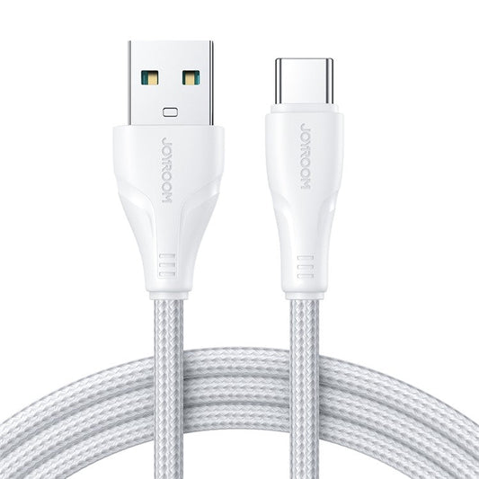 JOYROOM S-UC027A11 Surpass Series for iPhone 16-15 Series 1.2m USB to Type-C 3A Fast Charging Cable Nylon Braided Charge Cord - White