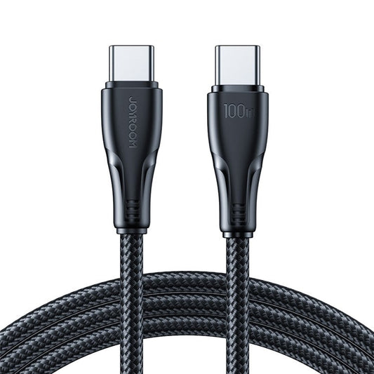 JOYROOM S-CC100A11 Surpass Series for iPhone 16-15 Series 1.2m  Type-C to Type-C Cable 480Mbps Data Transmission 100W Fast Charging Cord - Black