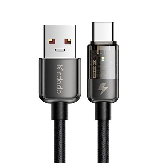 MCDODO CA-3151 MDD for iPhone 15 Series 1.8m USB to Type-C 6A Fast Charge Cable Auto Disconnect Nylon Braided Cord - Black