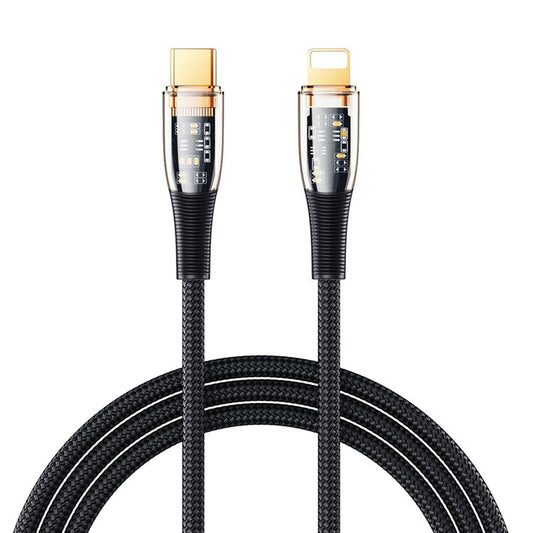 REMAX Explore Series Cyberpunk 1.2m PD Fast Charging Cable 20W Type-C to Lightning Data Transmission Wire Cord for iPhone - Black