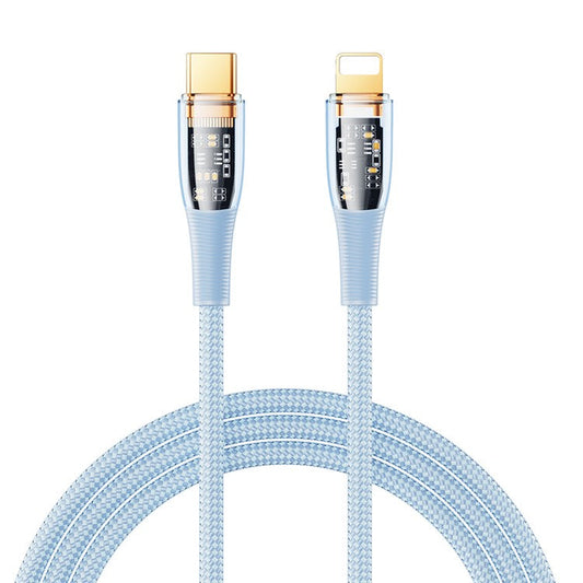 REMAX Explore Series Cyberpunk 1.2m PD Fast Charging Cable 20W Type-C to Lightning Data Transmission Wire Cord for iPhone - Blue