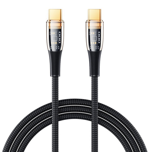 REMAX Explore Series for iPhone 15 Series Cyberpunk PD Fast Charging Cable 100W Type-C to Type-C Data Transmission Wire Cord - Black