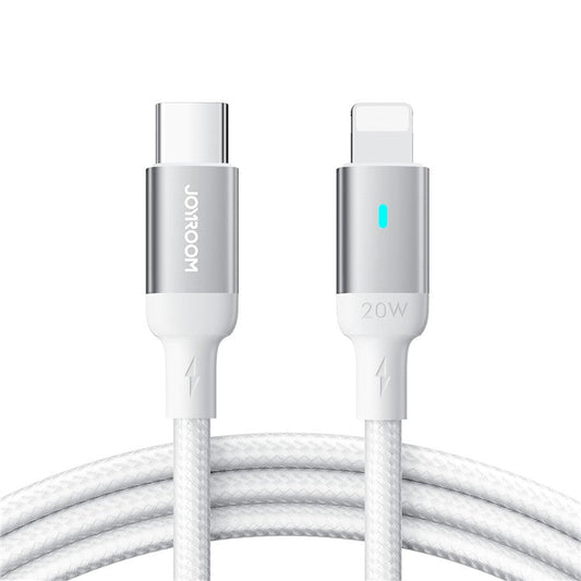 JOYROOM S-CL020A10 Feifan Series for iPhone 15 Series 1.2m Type-C to Lightning PD 20W Fast Charging Cord Nylon Braided Data Cable - White