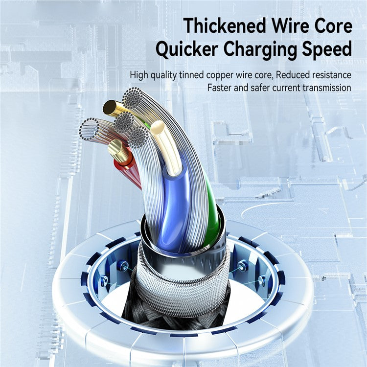 ESSAGER 1.2m 3-in-1 Charging Cable 3A USB to Micro USB, Type-C, for iPhone, iPad Data Cable