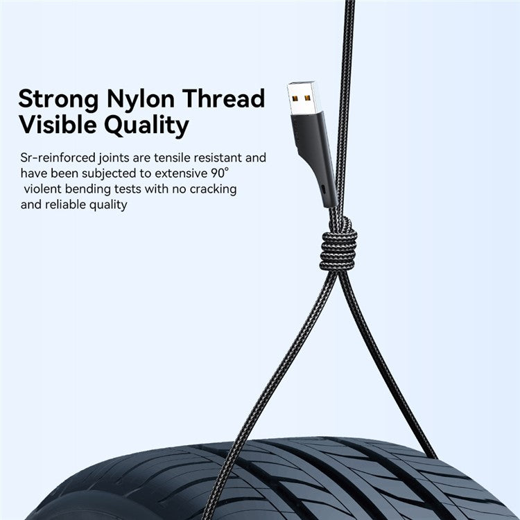 ESSAGER 1.2m 3-in-1 Charging Cable 3A USB to Micro USB, Type-C, for iPhone, iPad Data Cable