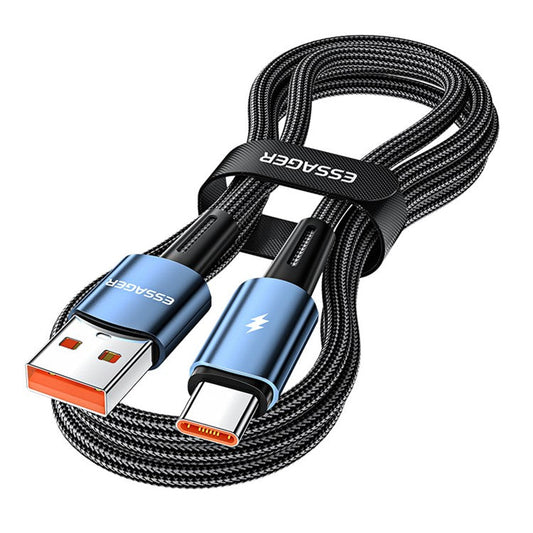 ESSAGER 1m USB to Type-C Data Transmission Cable 120W Fast Charging Cord - Blue