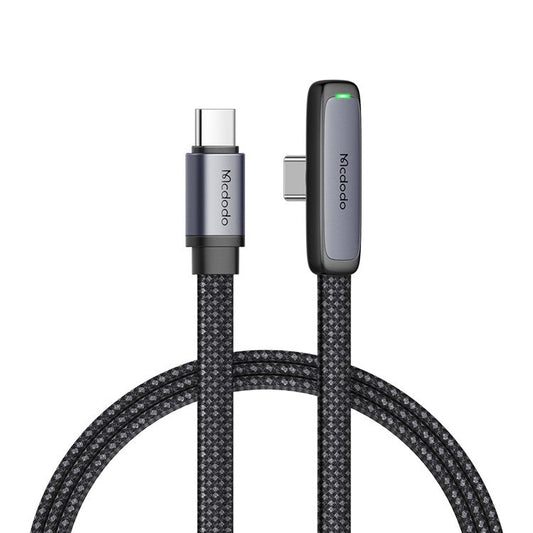 MCDODO CA-3361 MDD for iPhone 15 Series 1.8m Type-C to Type-C 3.25A PD65W Elbow Charging Cable Braided Data Cord - Black