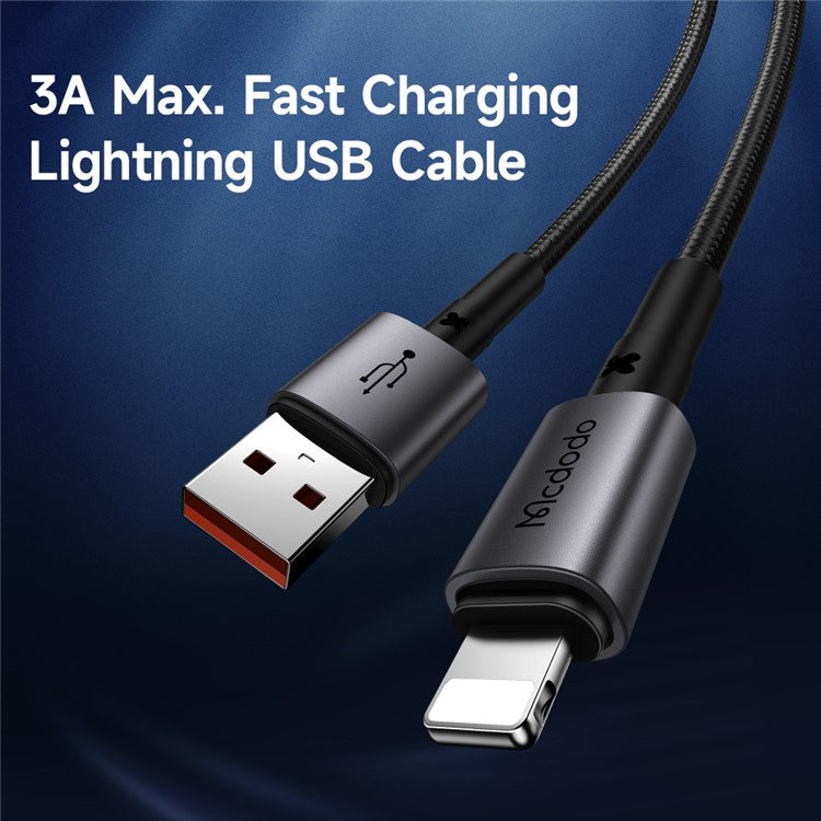 MCDODO CA-3581 MDD 1.8m Lightning Charging Cable for iPhone, iPad USB to Lightning Data Cord (Black)