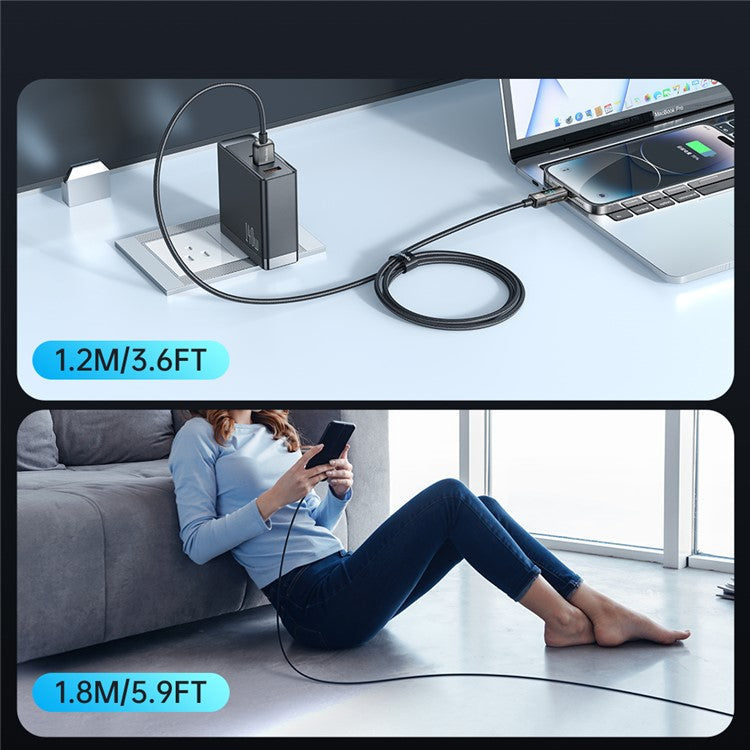 MCDODO CA-3620 1.2m Digital Display Auto Power Off USB-A to Lightning Transparent Data Cable - Black