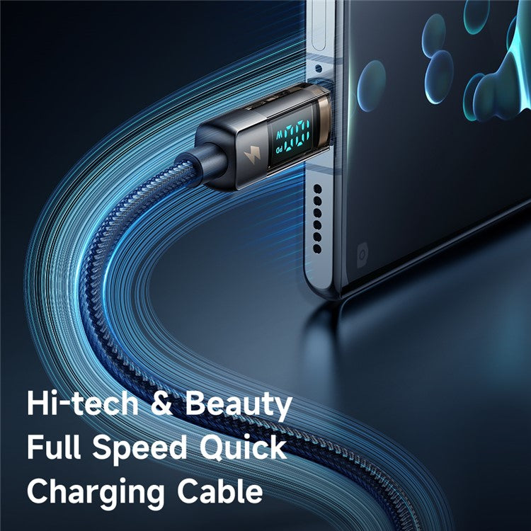 MCDODO CA-3630 for iPhone 15 Series 1.2m 100W High Power Digital Display Auto Power Off USB-A to Type-C Transparent Data Cable - Black