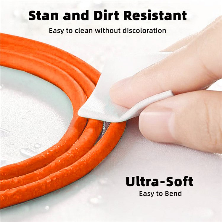 UC-023-OR-2.0M 2m USB-A to Type-C Liquid Silicone Ultra Soft 120W Power Fast Charge Data Cable - Orange