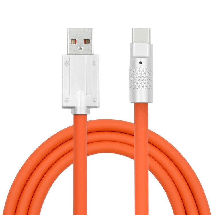 UC-023-OR-2.0M 2m USB-A to Type-C Liquid Silicone Ultra Soft 120W Power Fast Charge Data Cable - Orange