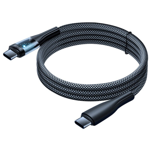 XUNDD XDDC-020 for iPhone 15 Series 1.2m 100W Fast Charging Cable Type-C to Type-C Data Transmission Clear Braided Cord