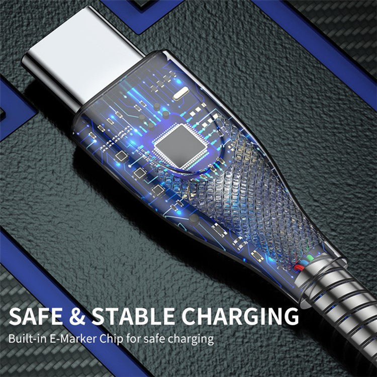 ENKAY HAT PRINCE 2m 2.4A USB-A to Lightning Fast Charging Data Cable with Spring Carbon Steel Hose - Silver