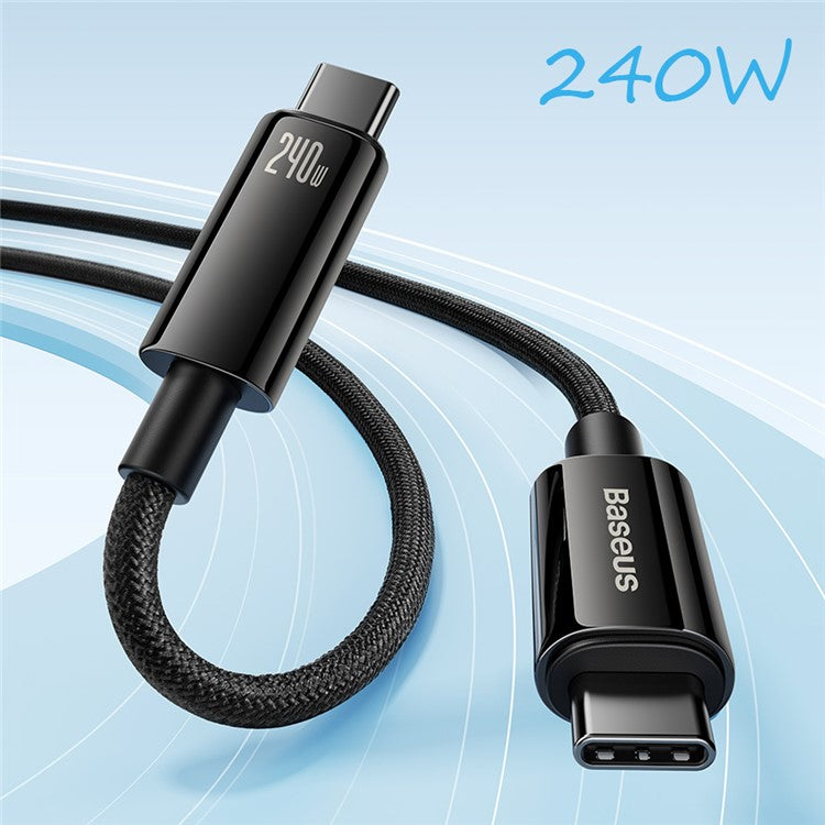 BASEUS Tungsten Gold Series for iPhone 15 Series 1m Type-C to Type-C 240W Fast Charging 480Mbps Transmission Data Cable