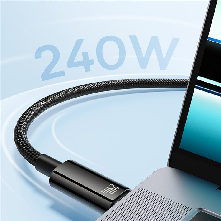 BASEUS Tungsten Gold Series for iPhone 15 Series 1m Type-C to Type-C 240W Fast Charging 480Mbps Transmission Data Cable