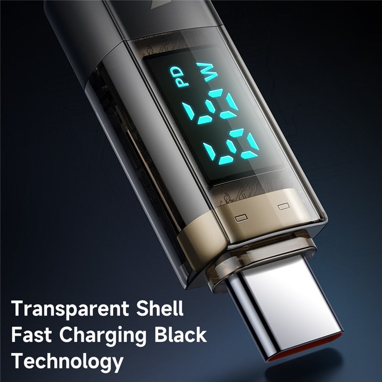MCDODO CA-3611 MDD for iPhone 15 Series 1.8m Type-C to Type-C Data Cable Transparent Digital Display 100W Charging Cable (Auto Power Off)