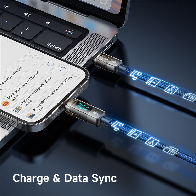 MCDODO CA-3601 1.8m PD 36W Digital Display Type-C to Lightning Auto Power Off Transparent Data Cable