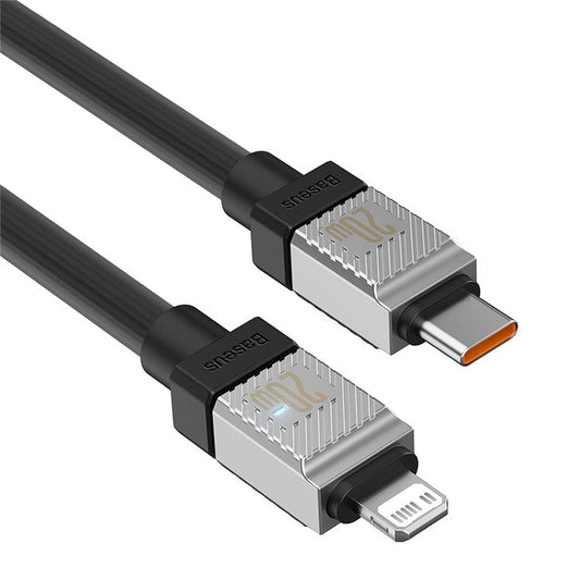 BASEUS CoolPlay Series CB000045 2m Data Transfer Cord 20W Fast Charging Type-C to iP 7PiN Charging Cable - Black