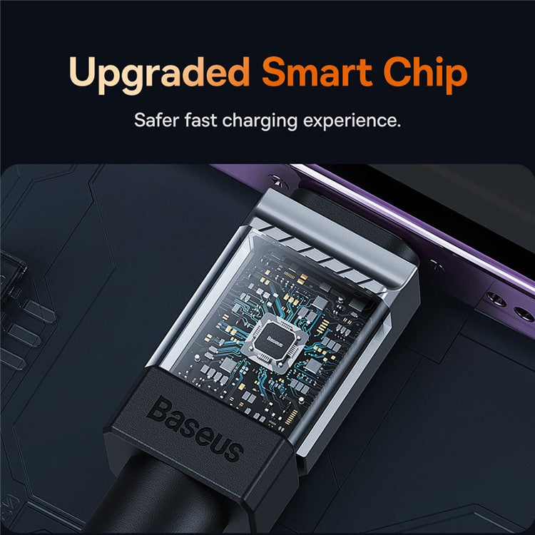 BASEUS CoolPlay Series CB000044 2m USB to iP 7Pin Cable 2.4A High-Speed 480Mbps Data Transfer Line Cord - White