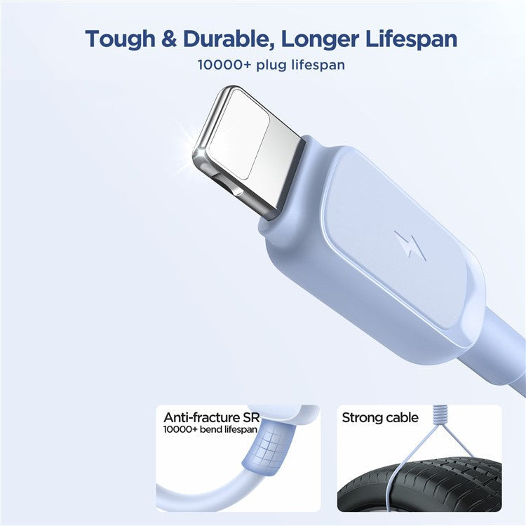 JOYROOM S-AL012A14 Multi-Color Series 1.2m 2.4A Fast Charging USB-A to Lightning Cable TPE Data Cord - Blue